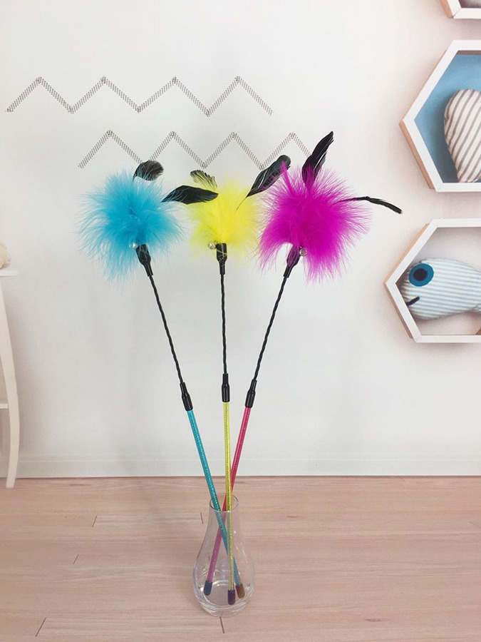 Interactive Feather Wand - Cat Toy